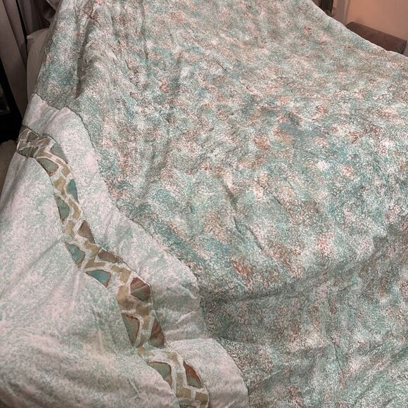 Hand Painted India Ink USA Made Artisan Bedspread Quilt Comforter Southwestern‎ - Picture 6 of 14